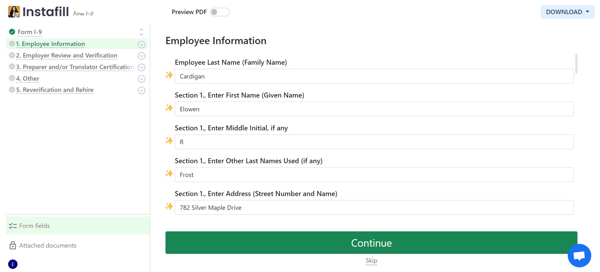 Review Filled Forms